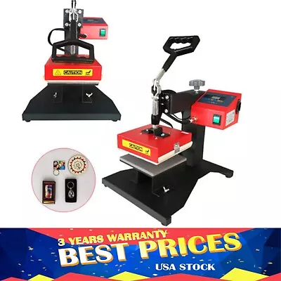 15x15 CM Heat Press Machine Digital Swing Away T-Shirt / Plate Hat / Mug USA RED • $105.45