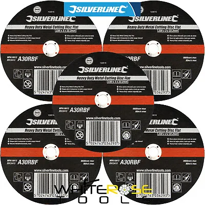 Silverline Metal Cutting Disc Flat Heavy Duty 230mm Alloy Grinder 1-5 Discs • £6.05