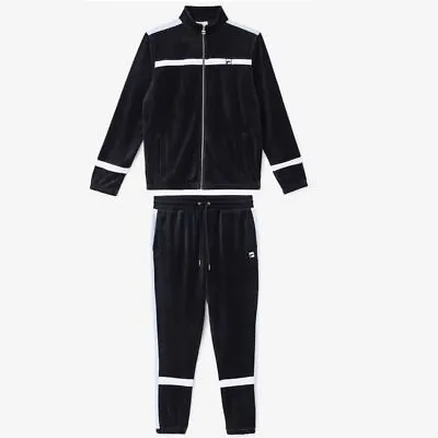 Fila Men Velour Tracksuit Sweatsuit Set Black Velvet Size M L XL 2XL 3XL 4XL NWT • $164.95