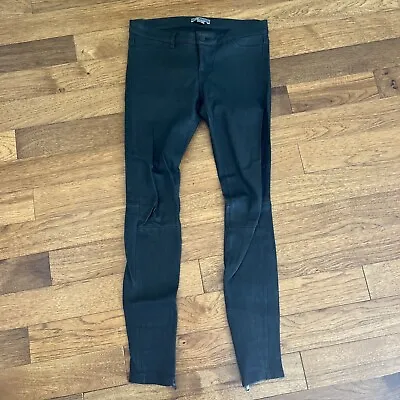 Vince Black Genuine Stretch Lamb Leather Jean Style Pants Leggings Size 2 • $125
