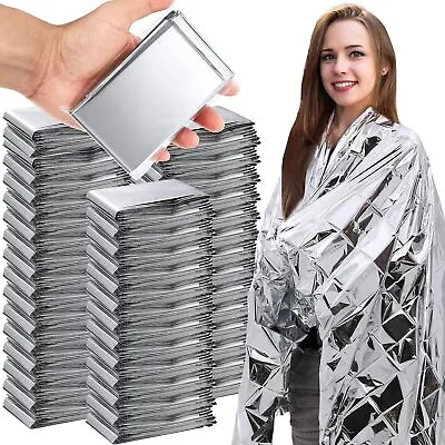 6 PACK Extra Large 83 X 63 Emergency Solar Mylar Blanket Survival Safety Silver • $9.98