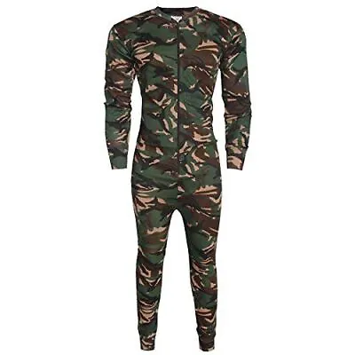Mens Thermal Body Suit All In One Base Layer Set Zip Body Camouflage Jumpsuit • $17.39