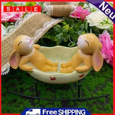 Easter Vintage Rabbit Figurine Cute Laughing Bunny Sculpture For Tabletop Decor • $27.71