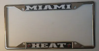 FANMATS Miami Heat Metal Chrome License Plate Frame Black Finish • $10