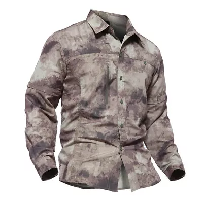 Army Tactical Mens Combat Shirt Military Long Sleeve Casual Shirts Camouflage • $27.54