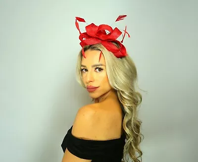 New Stylish Woman Feather Hair Fascinator On Headband Wedding Royal Ascot Races  • £19.99