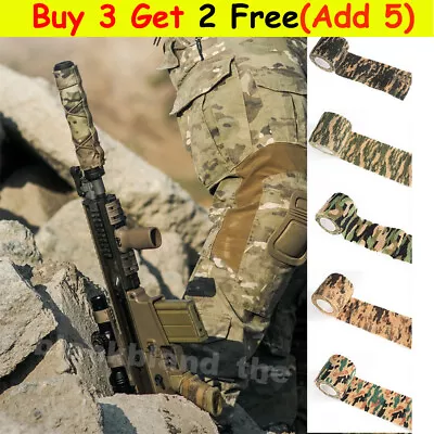 Self-adhesive Camo Wrap Cycling Hunting Camo Bandage Stealth Tape Non Woven 4.5M • £2.89