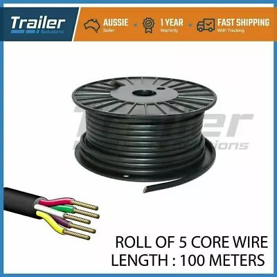 100M Roll 5 Core Wire Cable Trailer Cable Automotive Boat Caravan Truck V90 PVC • $125.08