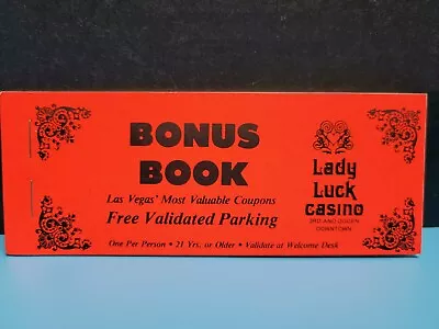 Vintage 1981 Lady Luck Casino Bonus Coupon Book Unused Las Vegas • $14.95