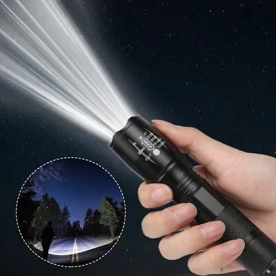 UK 900000LM Zoomable LED Flashlight Super Bright Torch Tactical Camping Lamp • £8.94