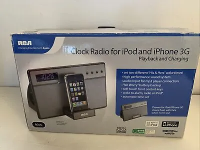 RCA RC65i-A Clock Radio Ipod Charging Dock Mp3 With Box Radio Antenna • $35.75