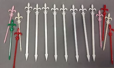 Vintage Swizzle Stick Lot Of 16 Fleur-de-lis Bar Cocktail Olive Picks Stirrers  • $5.55