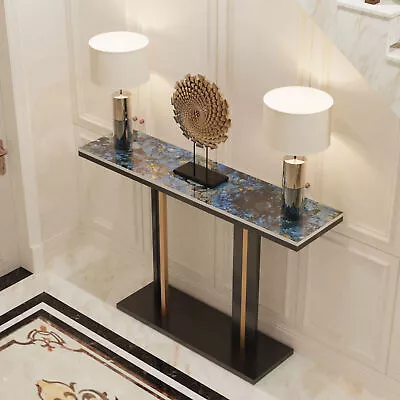 $209.95 • Buy Abstract Art Design Marble Accent Console Table Living Room Entrance Sturdy Iron