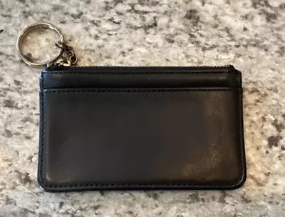 Coach Vintage Zip Skinny 5x3 Card Case Coin Purse Keychain Black Leather #6902 • $89.99