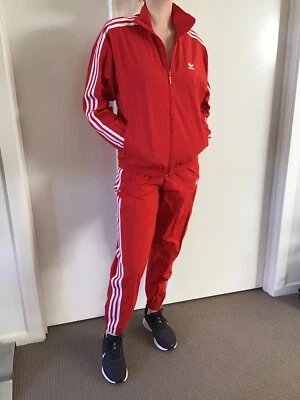 $36 • Buy Adidas Lock Up Red Striped Track Jacket Size 10