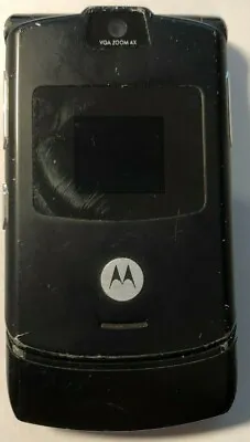 READ FIRST Motorola RAZR V3 Black AT&T Cell Phone Fast Shipping Good Used • $27.88