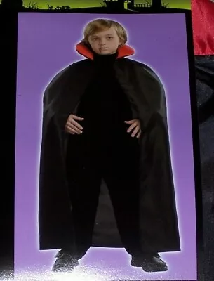 Boy's Vampire Capechild Size45 Inch W/ CollarNWTBlack CapeHalloweenDracula • $9.99