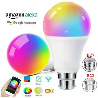 E27 15W RGB RGBW Warm LED Light Bulb WiFi Smart Globe Lamp For Alexa Google Home • $25.99