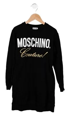 Moschino Girls Sweatshirt Printed & Embroidered Logo Dress Sz 12 • $85