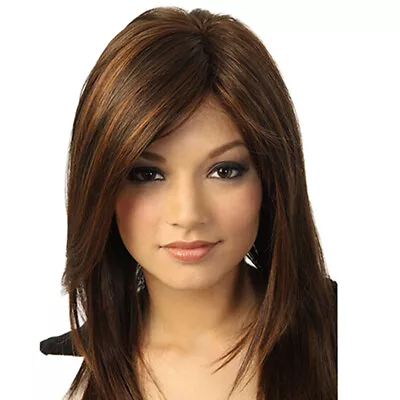 Fashion Long Beautiful Straight Full Wig Dark Brown For Women For Daily  • $12.84