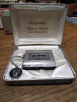 Vtg Juliette Super Micro 9 Transistor Pocket Radio Model 713 Japan Original Case • $49.95