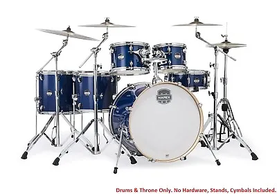 Mapex Mars Maple Midnight Blue Studioease Drums 22/10/12/14/16/14 +Throne Dealer • $1099