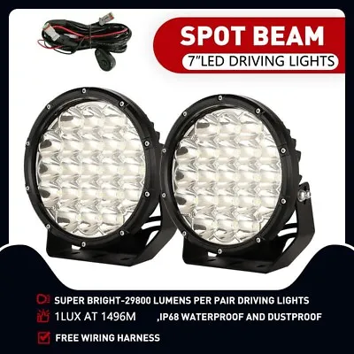 7inch Spot LED Driving Lights Spotlights Offroad 4x4 Black Work HID Round • $88.98