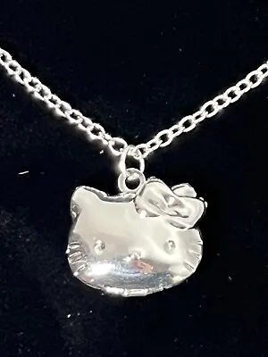 Silver Hello Kitty Locket Necklace Pendant Chain New • $10