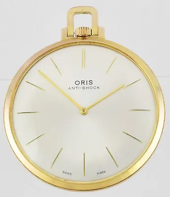 Vintage ORIS Anti - Shock Slim Pocket Watch - Mint Condition - All Swiss Made • $264.98