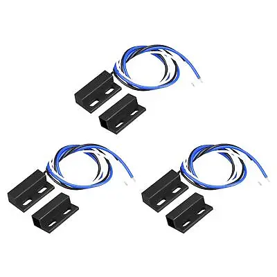 3pcs Wired Door Contact Sensor NO NC Surface Mount Magnetic Reed Switch Black • $18.48