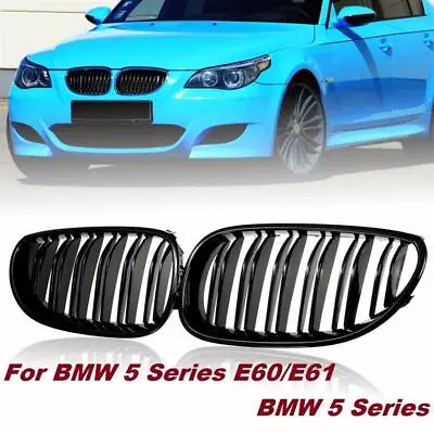 $29.99 • Buy 2x Gloss Black Front Hood Kidney Grille Grill For BMW E60 E61 5 Series M5 03-10