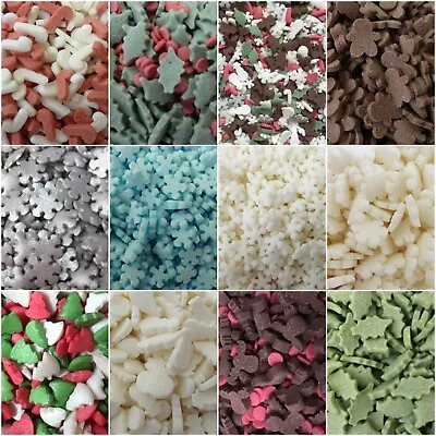 £3.25 • Buy Christmas Sprinkles Xmas Cupcake Toppers Holly Yule Log Snowmen Cake Decorations