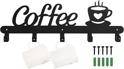 Coffee Mug Holder Wall Mounted Metal Coffee Mug Rack For Wall Hanging Coffee Cup • $26