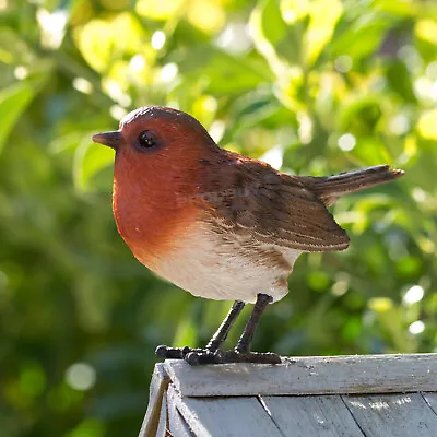 Small Red Robin Bird Ornament Home Garden Statue Lawn Outdoor Sculpture Gift • £14