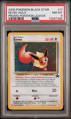 $0.99 • Buy Pokemon 2000 Eevee Black Star WOTC Pokemon League Promo PSA 8