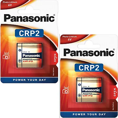 £10.74 • Buy 2 X PANASONIC CRP2 6V Lithium Photo Batteries 223 CR223 DL223 CR-P2