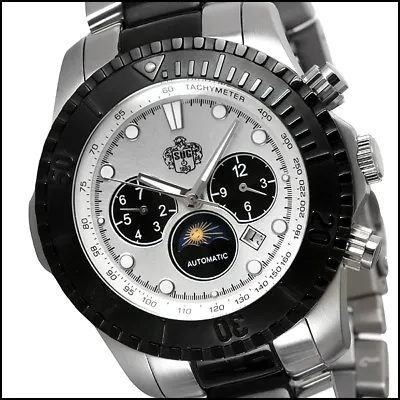 S.u.g. Clutch Men's 21j Automatic Watch New Stainless Steel Bracelet Two Tone • $113.09