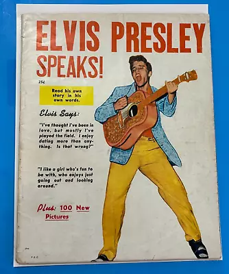 1956 ELVIS PRESLEY SPEAKS! 68 Page Magazine With 100 Photos • $49.99