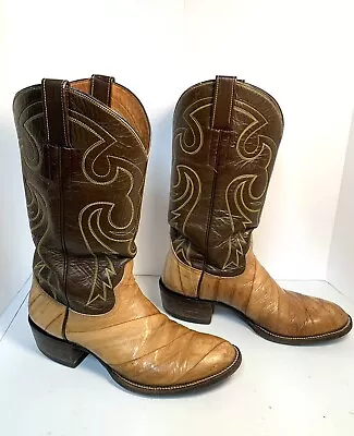 Renegade Boot Co.  Men’s Eel Skin Leather Cowboy Western Boots Sz 10.5 D 1980’s • $59.50