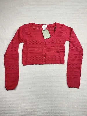 H&M Knit Cardigan Raspberry Pink Women’s Size XS • $18.53