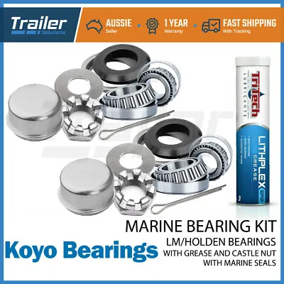 Marine Boat Trailer Bearings Kit Holden LM Type KOYO Bearings Includes Grease • $72
