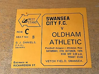 1979/80 Swansea V Oldham League - 27/10/79 • £9.99