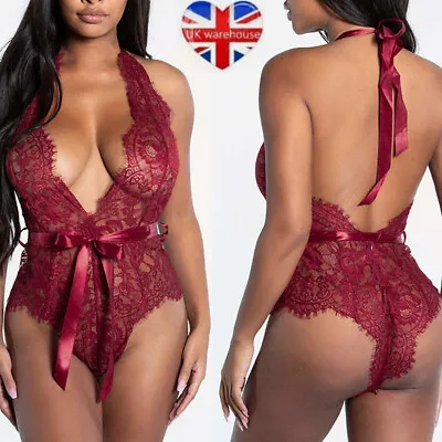 £4.65 • Buy Sexy Ladies Lace Lingerie Sleepwear Babydoll Underwear Nightwear Bodysuit Women