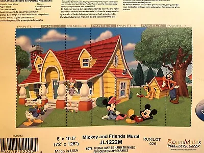 Disney Mickey And Friends Wall Mural 6’ X 10.5’ Peel And Stick Wallpaper • £14.60