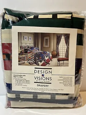 Vintage Dan River Colorcorps Drapery Curtain Pair 84x63 Design Visions USA NOS • $44.99