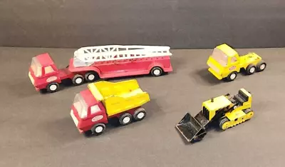 Lot Of 4 Vintage Tonka Metal Vehicles Fire Truck Dump Truck Truck Bulldozer • $21.99