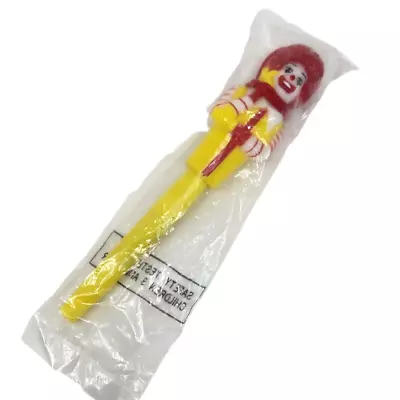 Vintage 1981 Mcdonald's Ronald Mcdonald Plastic Yellow Pen New Old Stock Sealed • $14