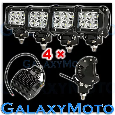 4pcs 4  Cree White 6 LED 18w Flood Beam Adjustable Off Road Roof/Work Light Bar • $74.97