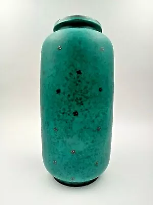 14  Gustavsberg Argenta Pottery Vase Silver Leaf Design 1076 Green • $250