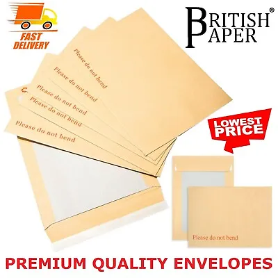 Please Do Not Bend Hard Card Board Backed Envelopes Brown Manilla C6 C5 A5 A4 A3 • £120.79